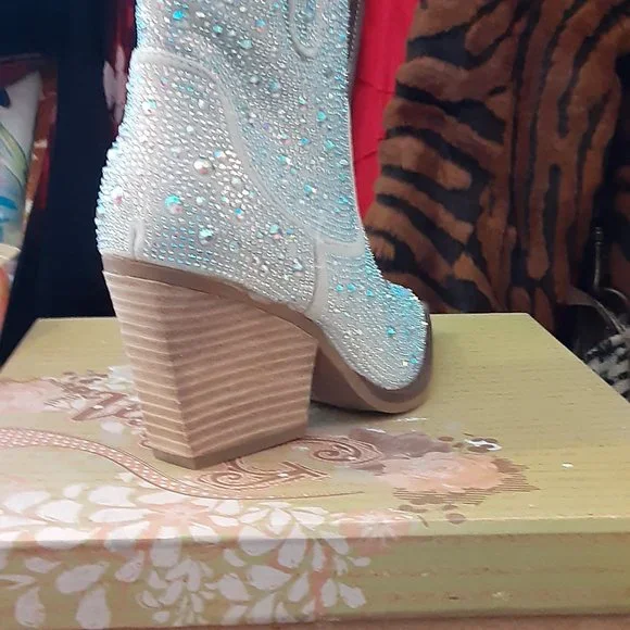 VERY G BLING SPARKLE WESTERN SHOE BOOTIE GORGEOUS - Picture 2 of 6